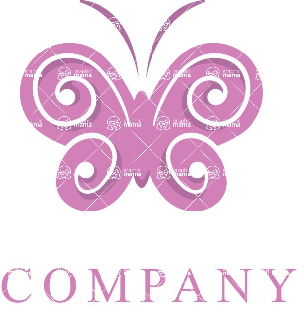 Business Logo Templates - vector graphics in a pack from GraphicMama - Elegant Fashion Logo Design with Butterfly